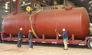 Hungerford & Terry’s Geneva, IL pretreatment system includes four (4) 10’ diameter x 30’ long 2-cell horizontal filters – one shown here prior to shipment. This unique system is one of many H&T filter systems that currently pretreat water for RO/other membrane type treatment operations around the world.