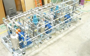 Vacuum Degasifier pump skid built in H&T shop