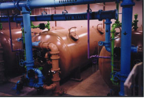 4,000GPM Automatic Ferrosand Filter installed in an Ohio municipal water works factory.